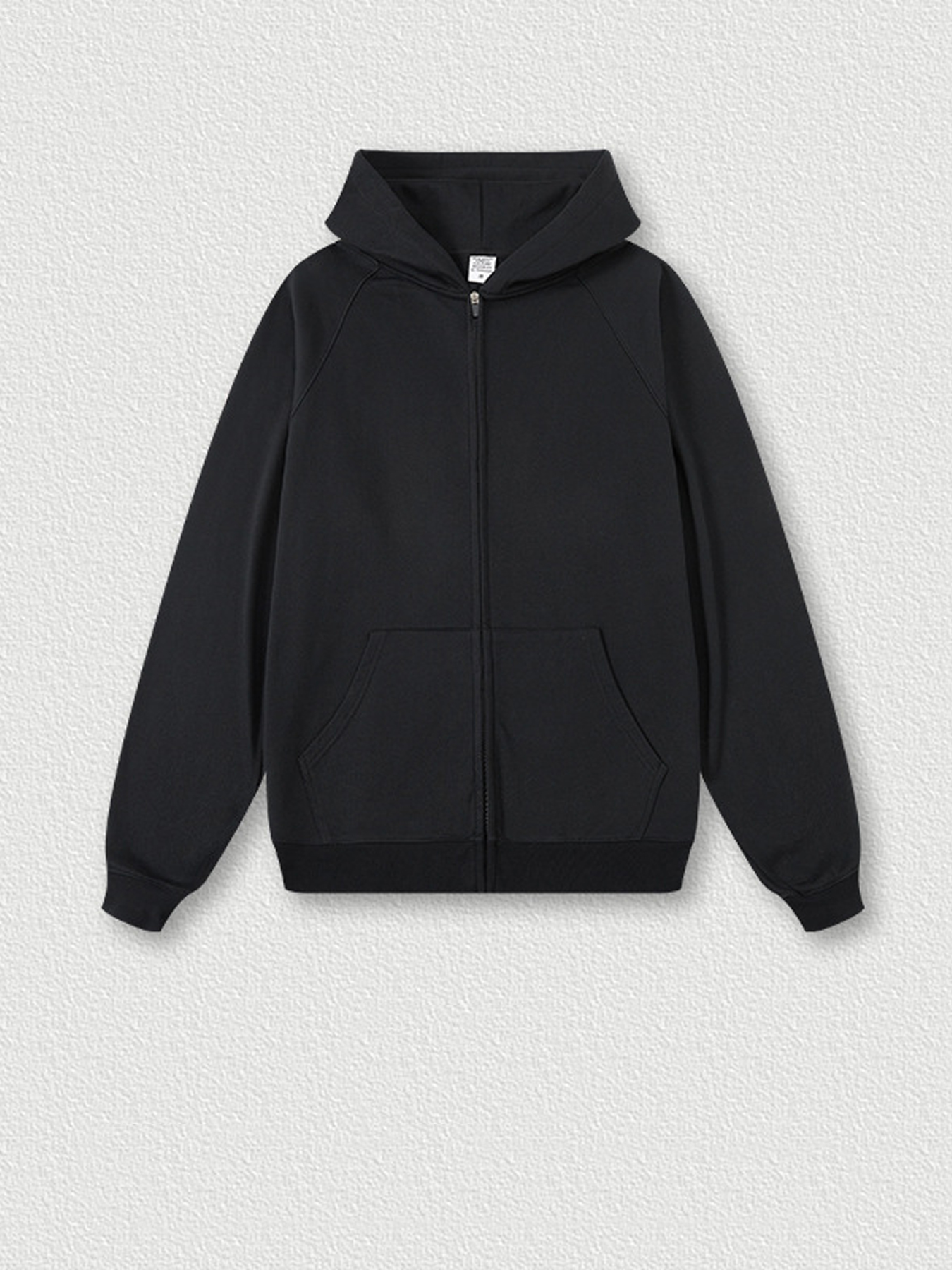 Loose trendy zippered hoodie in solid color